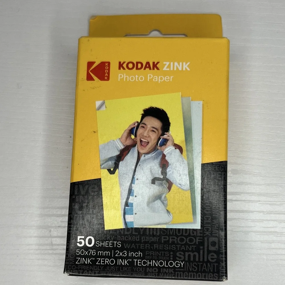 Kodak ZINK 2x3 Glossy Photo Paper 50 Sheets Zero Ink Technology Water Resistant